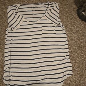 Striped Top with Pocket with longer back